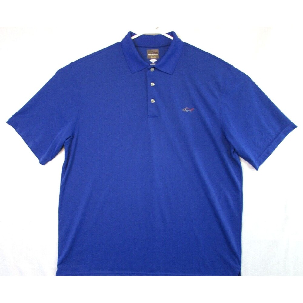 Greg Norman For Tasso Elba Men's Polo Shirt XL Blue Play Dry Polyester Spandex